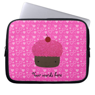 Hjärtor för rosor för rosaglittermuffin laptop sleeve