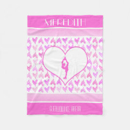 Hjärtor för vattenfärg för personligkonståkare fleecefilt