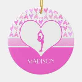 Hjärtor för vattenfärg för personligkonståkare julgransprydnad keramik