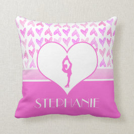 Hjärtor för vattenfärg för personligkonståkare kudde