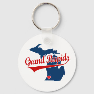 Hjärtor Grand Rapids Michigan Nyckelring