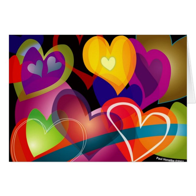 Hjärtor Hälsningskort (Framsidan Horizontal)