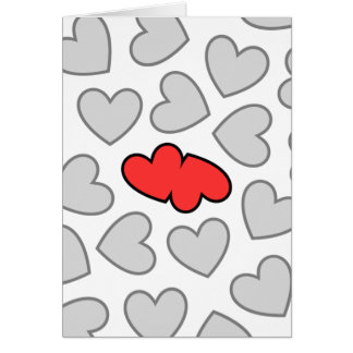 Hjärtor kolliderar hälsningskort