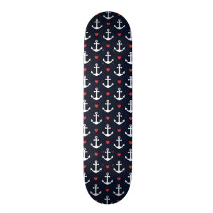 Hjärtor och ankrar mönster skateboard bräda 19,5 cm