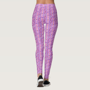 Hjärtor och blomma görad randig leggings