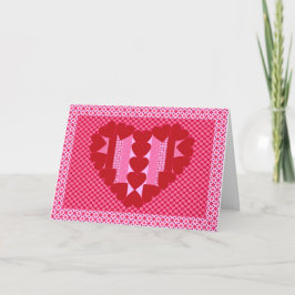 Hjärtor och randar - täcke helgkort