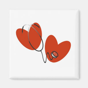 Hjärtor och stetoskopT-tröja och gåvor Magnet