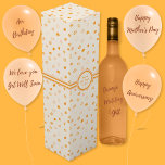 Hjärtor - Orange för Mörk i lådan Ljus Orange Vin Presentask För Vinflaska<br><div class="desc">Hearter i olika skuggor av mörkare orange på en ljusare orange (persikor) bakgrund. Andra tillgängliga färgrutor.</div>
