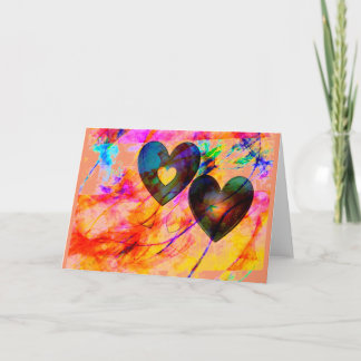 Hjärtor på soluppgången helgkort