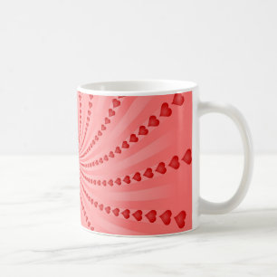 Hjärtor röra sig i spiral: Vektorkonstverk: Kaffemugg