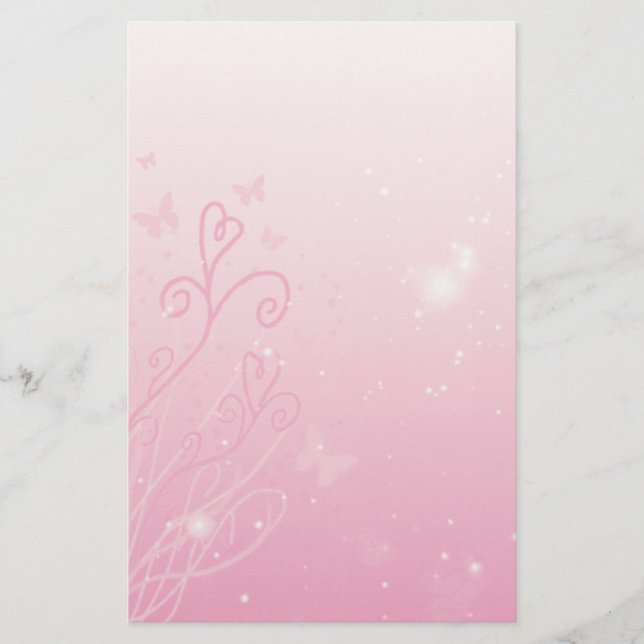 Hjärtor stationära stjärnor för fjärilar n brevpapper (Framsida)