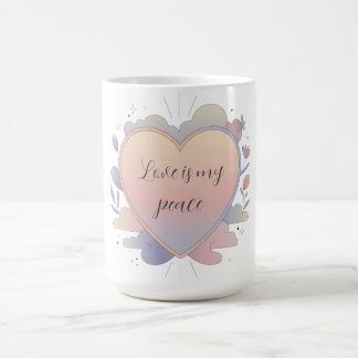 Hjärtpastellillustration Kaffemugg