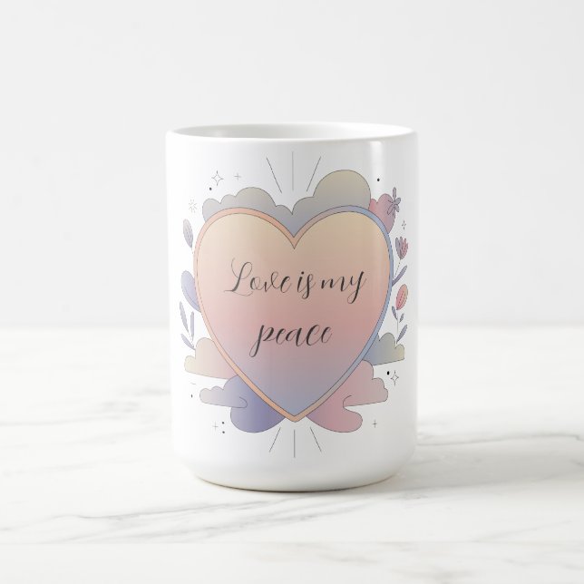 Hjärtpastellillustration Kaffemugg (Center)