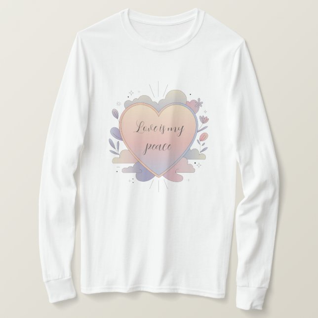 Hjärtpastellillustration T Shirt (Design framsida)