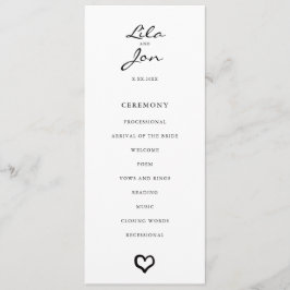 HjärtPersonlig, Bröllopsprogram Program