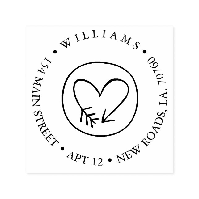 Hjärtpil, Returadress Självfärgande Stämpel (Design)