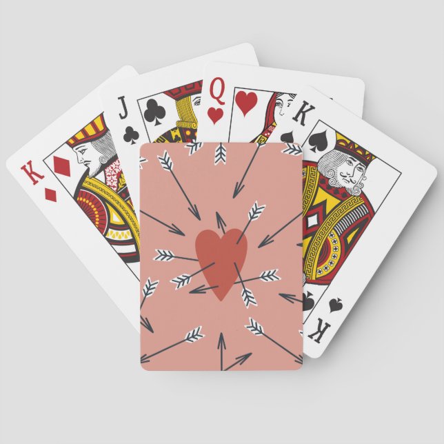 Hjärtpilar är handgjorda. casinokort (Baksidan)