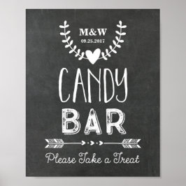 Hjärtpilar på bröllop Candy Pub- Poster
