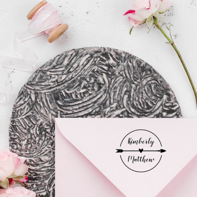 Hjärtpilskalligrafi Namn Stämpel (Skapare uppladdad)