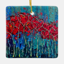 Hjärtprydnad Julgransprydnad Keramik
