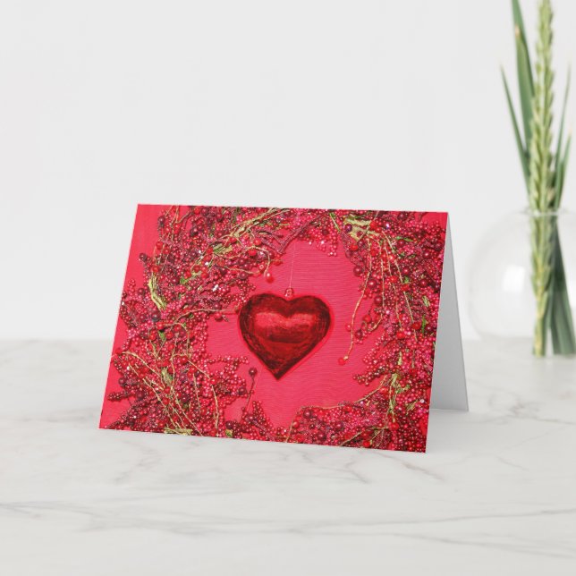 Hjärtprydnader i ett utandningskort med utandning helgkort (Framsida)