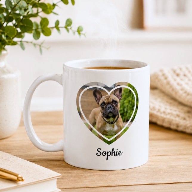 Hjärtram Anpassad Husdjursfoto  Kaffemugg (Skapare uppladdad)