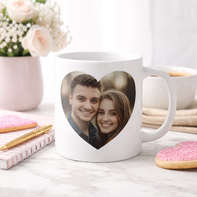 Hjärtrammad Foto Kaffemugg (Skapare uppladdad)