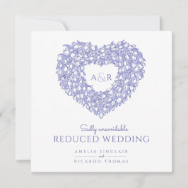 Hjärtreducerad monogramtulat bröllop meddelande