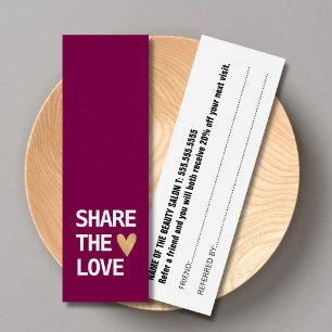 Hjärtrekord för Vin Röda vita Guld i elegant Litet Visitkort