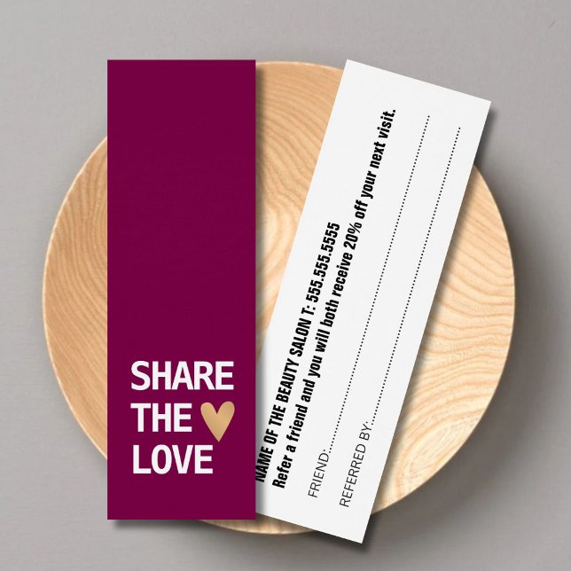 Hjärtrekord för Vin Röda vita Guld i elegant Litet Visitkort (Skapare uppladdad)