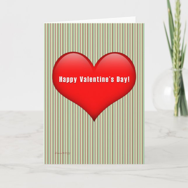 HjärtRetro-Grönten, rand Valentine Blank Card Helgkort (Framsida)