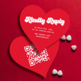 Hjärtrött och Rosa Valentines Bröllop OSA DIY Tilläggskort