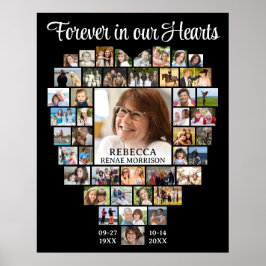 Hjärtryggad 45 Fotocollage Begravning Minneshögtid Poster