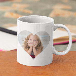 Hjärtryggad fotoframställning Anpassningsbar famil Kaffemugg