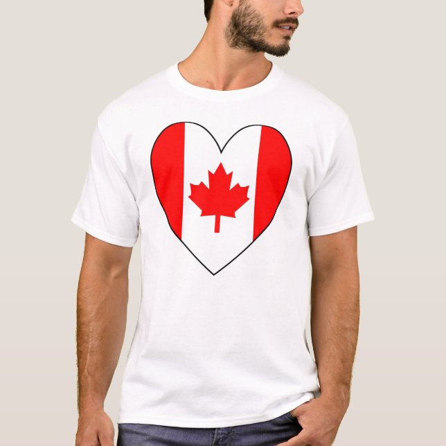 Hjärtryggad kanadensisk flaggvalentin tröja (Framsida)