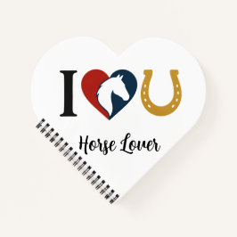 Hjärtryggad spiralbuntdagbok för hästälskare