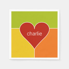 Hjärtrytm anpassade monogramservetter i papper pappersservett