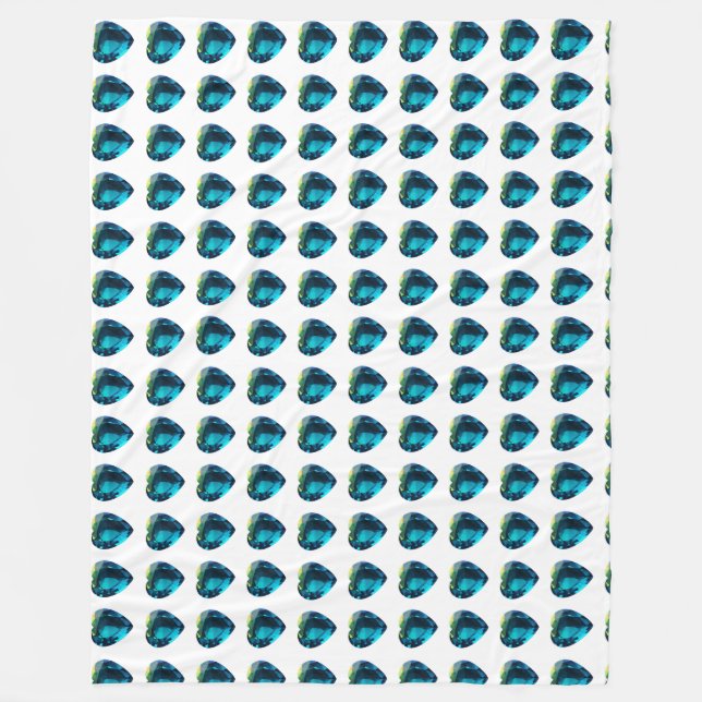 Hjärtsakamarin, blå fleecefilt (Framsidan)