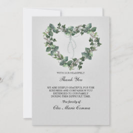 Hjärtsam Blommigt Hjärtsfamiljens sympati Tack Inbjudningar