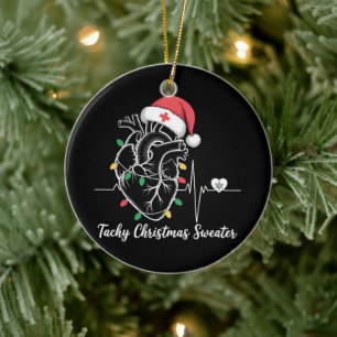 Hjärtsanatomi jul sjuksköterska hjärt- Tachy jul Julgransprydnad Keramik