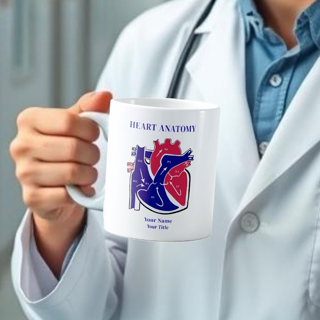 Hjärtsanatomi Kaffemugg (Heart Anatomy Personalized Coffee Mug )