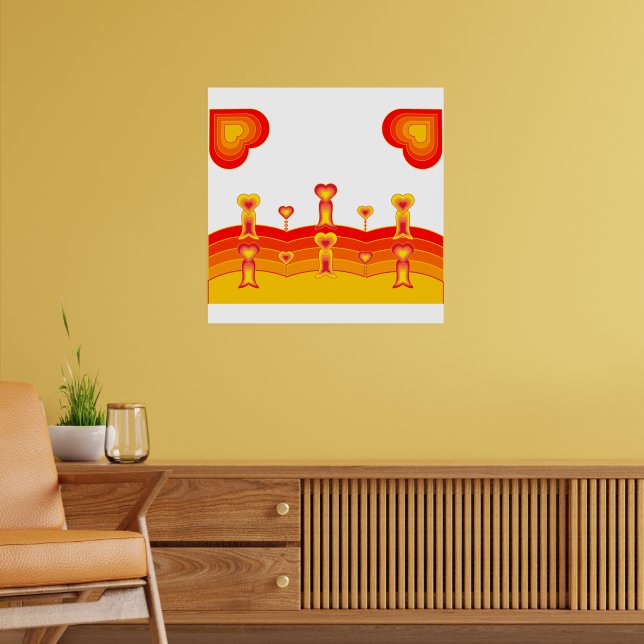 Hjärtscape-plakat Poster (Vardagsrum 2)
