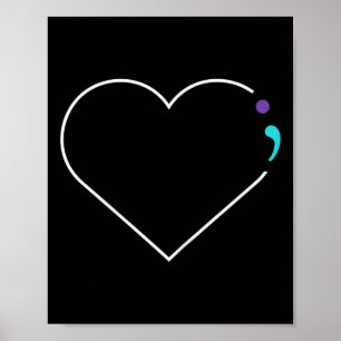 Hjärtsemikolon Mental Health Awareness Poster