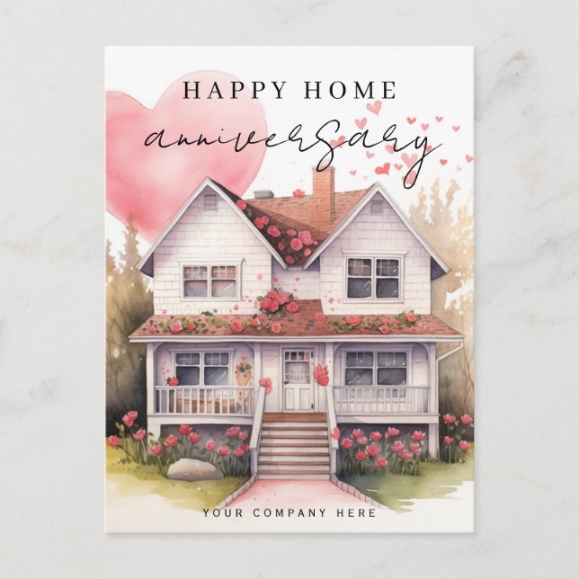 Hjärtsfärgen House Realty för hemårsdagen Helg Vykort (Framsida)