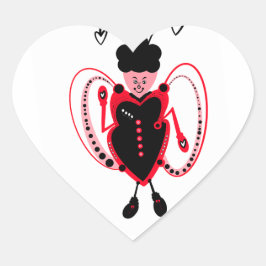 Hjärtsfjäril Hjärtformat Klistermärke