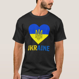 Hjärtsform Ukrainas Älskare Vi står på Ukrainas si T Shirt