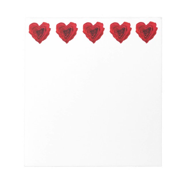 Hjärtsformad Alla hjärtans dag i Röd ros Anteckningsblock (Framsida)