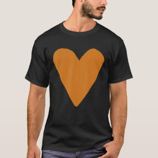 Hjärtsformsymbol Kärlek Kindness Peace Ochre T Shirt