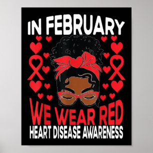 Hjärtsjukdom Afrikansk flicka i februari Poster