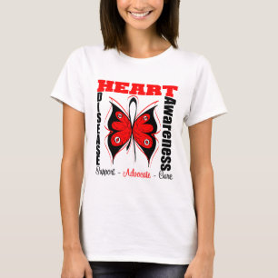 Hjärtsjukdom för band för fjärilsmedvetenhetko t shirt